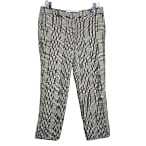 J Crew Wool Plaid City Fit Skimmer Cropped Trousers Women's 6 Academia Old Money - Picture 1 of 10